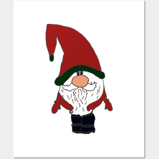 Santa Gnome Posters and Art